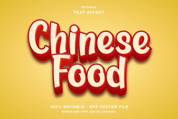 Chinese Food 3D Text Effect for Illustrator