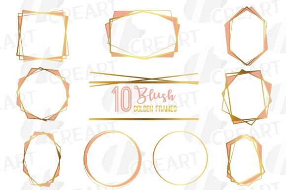 Elegant Geo Blush and Gold Frames