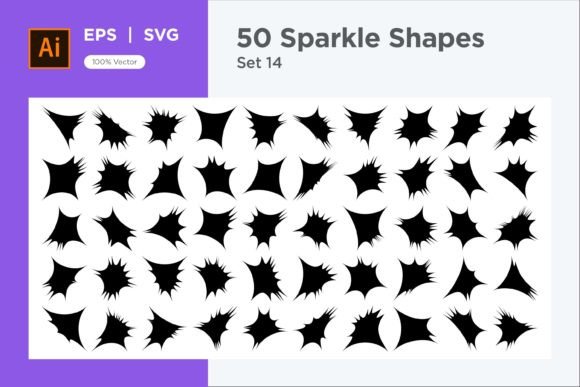 Elevating Digital Aesthetics with Abstract Sparkle Shape Symbols