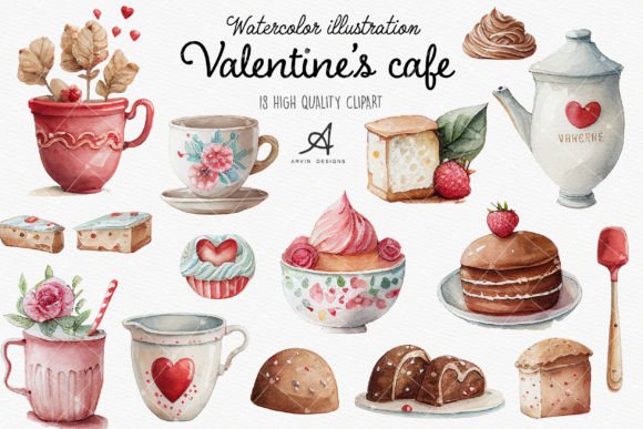 Elevating Digital Design with High-Resolution Watercolor Valentine’s Clipart