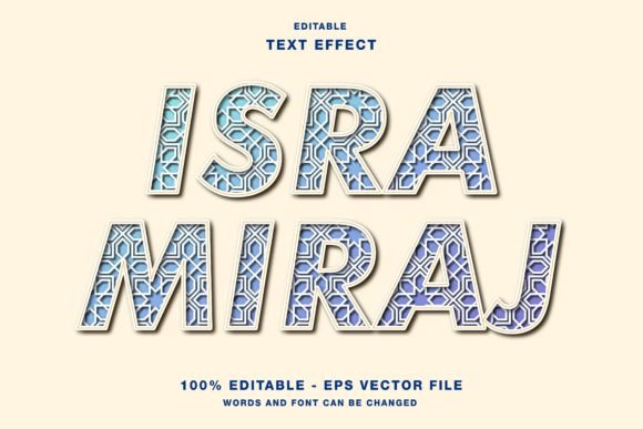 Isra Miraj Islamic Text Effect for Illustrator