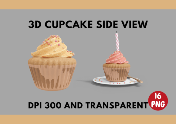Mastering Visual Appeal with 3D Render Cupcake Side View Assets