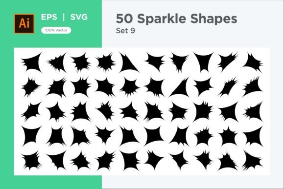Sparkle Shape Symbol Sign V1-50-10 Overview
