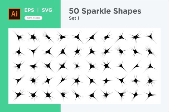 Sparkle Shape Symbol Sign V2-50 -1