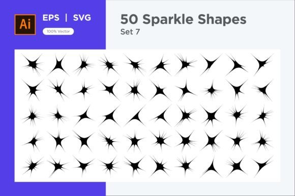 Sparkle Shape Symbol Sign V2-50 -7