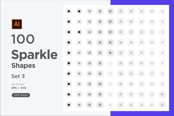 Sparkle Shape Symbol Sign V3-100 -3: Elevating Digital Design with Vector Precision