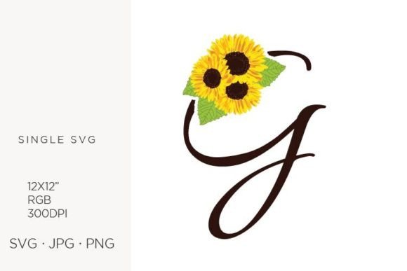 Sunflowers Letter G: Elevating Digital Design with Versatile Vector Art