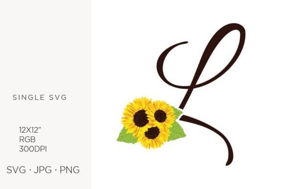 Sunflowers Letter L: Versatile SVG Art for Creators