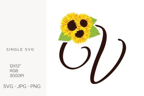 Sunflowers Letter V: A Versatile Digital Asset for Creative Design