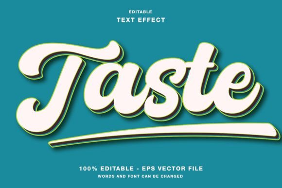 Taste 3D Text Effect for Designers